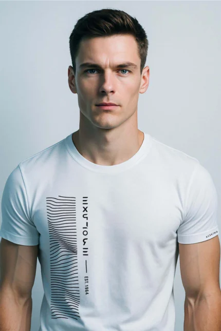 Printed Round Neck T-Shirt - White