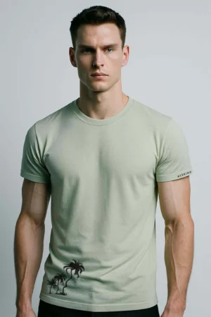 Printed Round Neck T-Shirt - Image 4