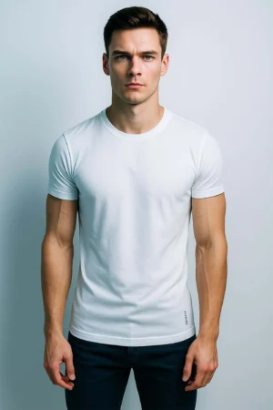 Plain Round Neck T-Shirt - Image 2