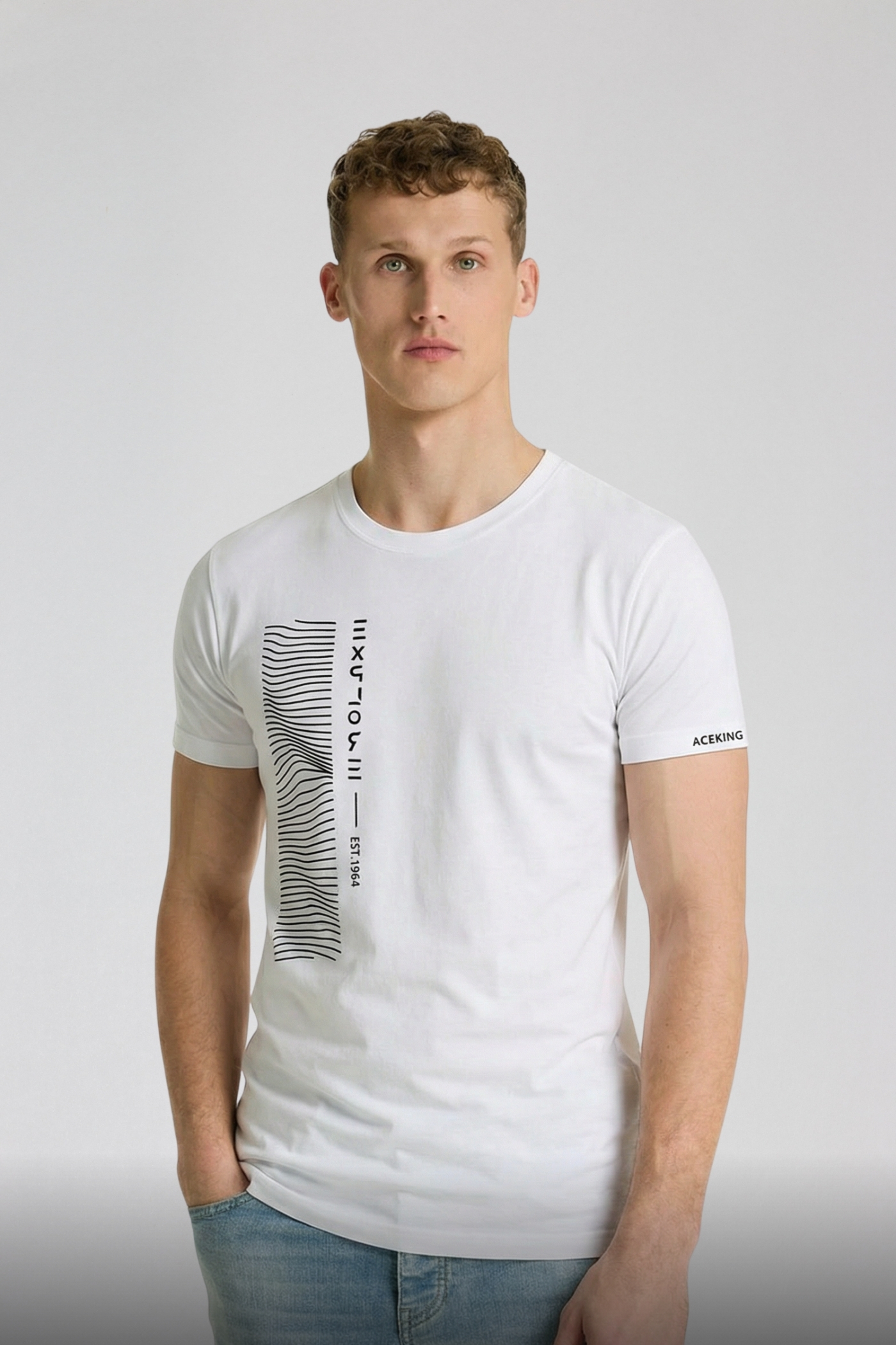 Printed Round Neck T-Shirt (White)